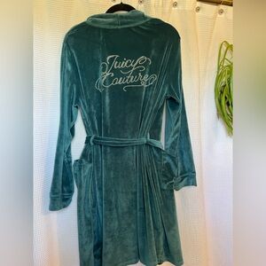 Juicy Couture Emerald Green Velour Robe with Crystal Script